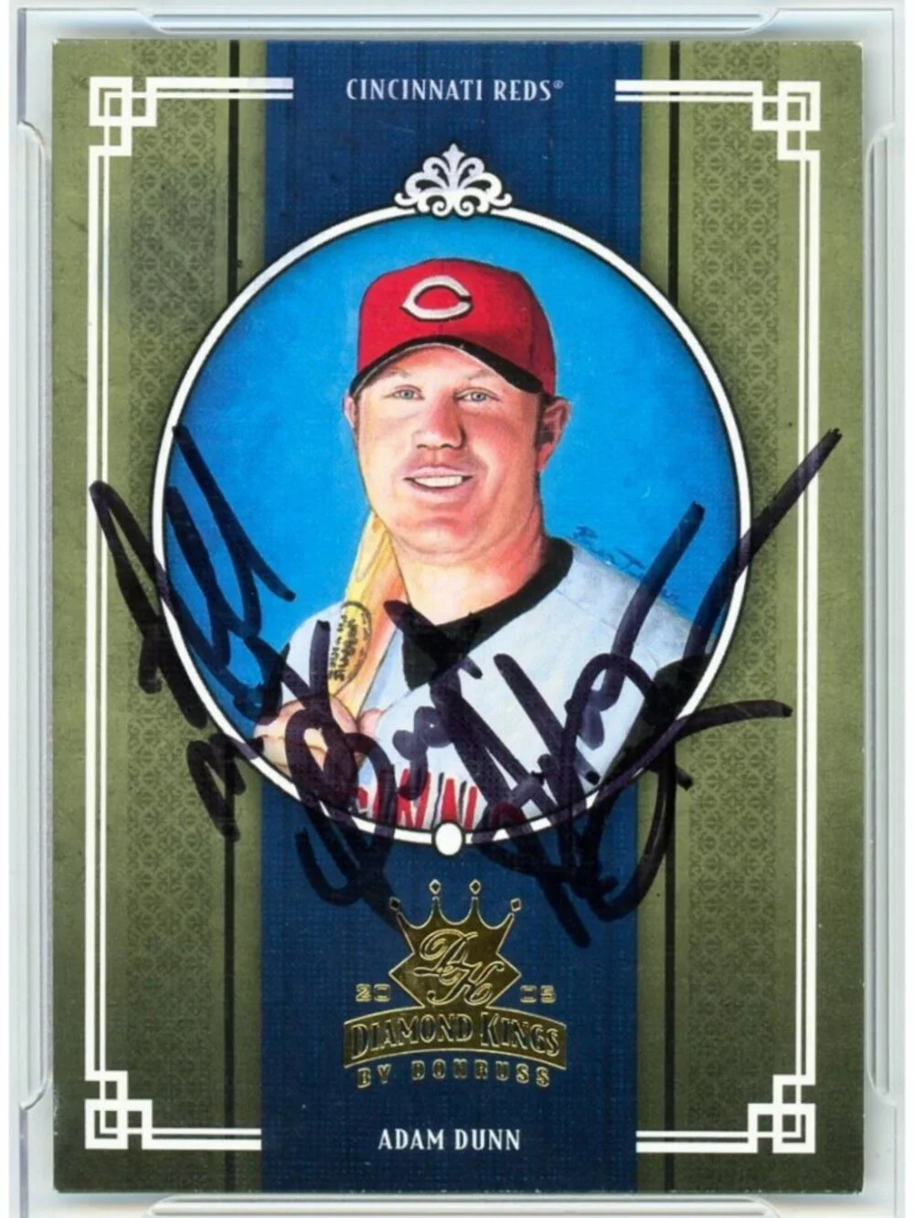 Adam Dunn Signed 2005 Diamond Kings #69 Cincinnati Reds Slabbed